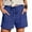 Blue, variant on Sngxgn Women Casual Cotton Shorts Drawstring Comfy Elastic Waist Shorts Summer Pull On Short with Pockets(Blue,XXL)