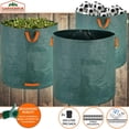 thumbnail image 3 of 2x Bolsas de jardín 500L 50 kg bolsa de residuos basura vegetal tejido reforzado plegable repelente al agua, 3 of 5
