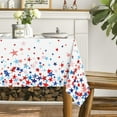 thumbnail image 4 of 4th of July Tablecloth 52x72 Inch, Patriotic Pure Tricolor Stars Independence Day Memorial Day Table Cover for Party Picnic Dinner Decor, 4 of 6