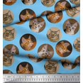 thumbnail image 3 of Soimoi Silk Fabric Cat Face Animal Decor Fabric Printed Yard 42 Inch Wide, 3 of 3