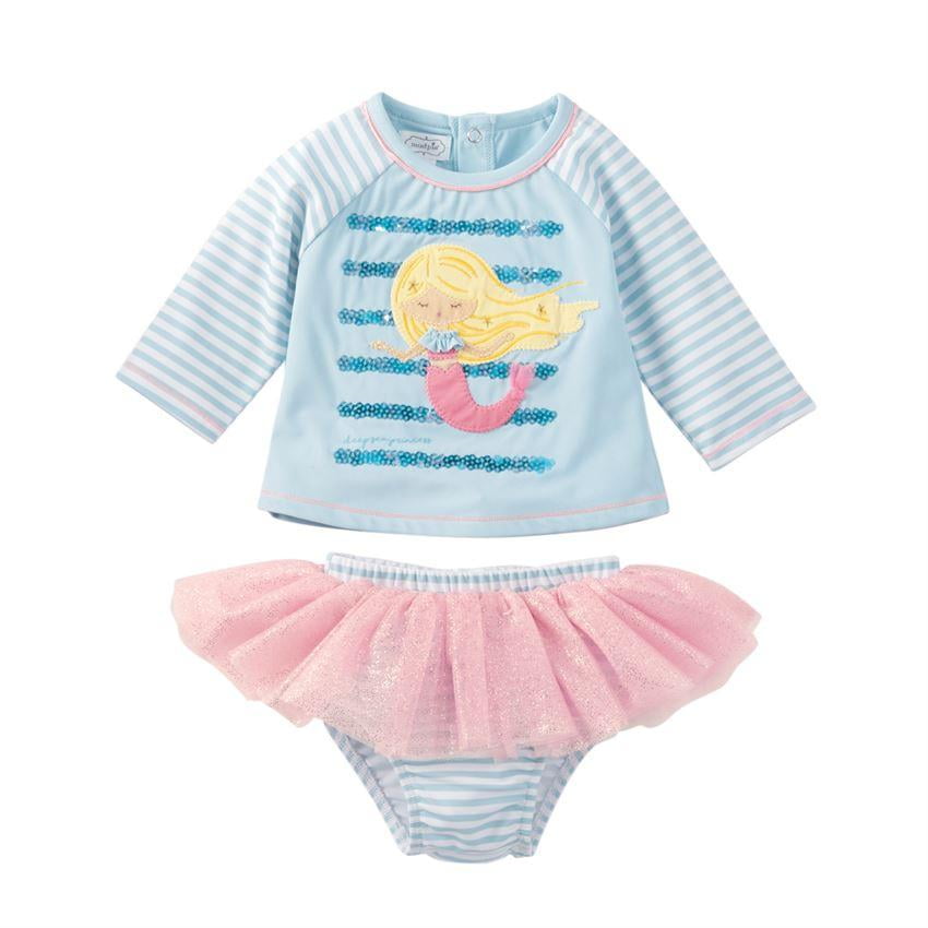 Mud Pie Girls Unicorn Rash Guard Set