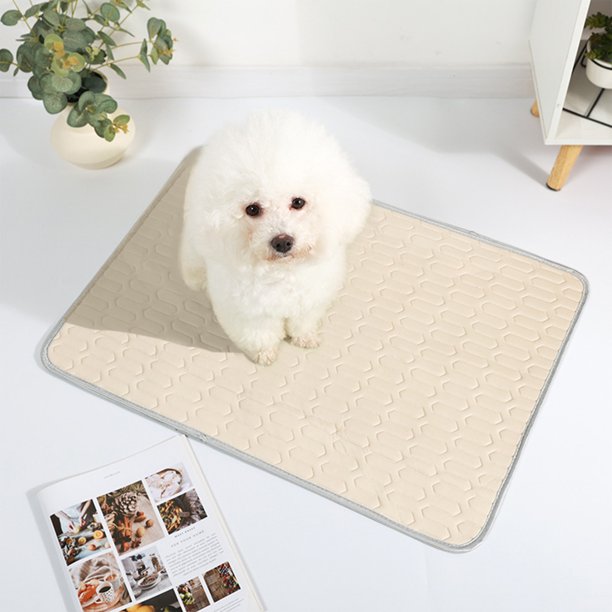 Esterilla Refrescante para Perros Grande (60 X 45 Cm) | Almohadilla Autorefrescante para Mascotas En Gris, Verde, Beige y Azul | Tejido Ligero y Transpirable | Manta Plegable Portátil para Cama de Pe