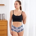 thumbnail image 5 of Panties for Women,Elegant Lace Transparent Triangle Underpants for Women with Contrast Rose Floral Pattern Design,Womens Underwear,Light Blue,M, 5 of 6