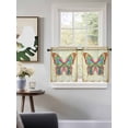 thumbnail image 3 of Vintage Butterfly Tier Curtains 36 Inch Length, Sheer Curtains for Bedroom Living Room Window Retro Colorful Butterfly Rod Pocket Voile Drapes Kitchen Curtains Small Half Window 27.5"x36" 2 Panels, 3 of 6