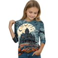 thumbnail image 5 of Grblisyd 3/4 Sleeve Shirt for Girls Boys Casual Basic Tees Fall Winter Halloween Crew Neck Tops Blouse 7-8 Years, 5 of 6