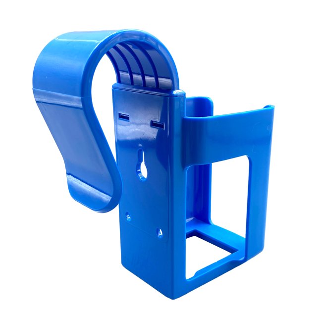 Portavasos para piscina, estante colgante para almacenamiento de cerveza, accesorios para piscina (marco alto azul)