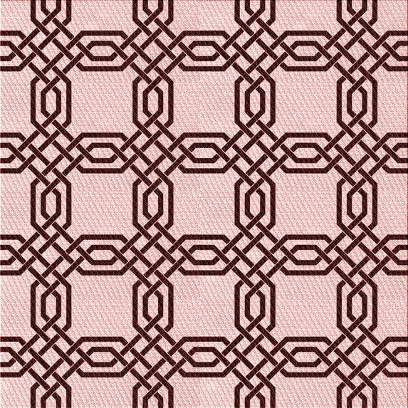 Ahgly Company Indoor Square Patterned Brown Red Area Rugs, 4' Square