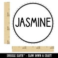 thumbnail image 2 of Jasmine Flavor Scent Rounded Text Self-Inking Rubber Stamp Ink Stamper - Black Ink - Small 3/4 Inch, 2 of 7
