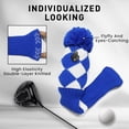 thumbnail image 3 of Golf Head Covers Knitted Woods Driver Fairway Hybrid Pom Pom Cover Washable Soft Kint Headcover 1 3 5 for Men Women Kids Sold in Separate, 3 of 7