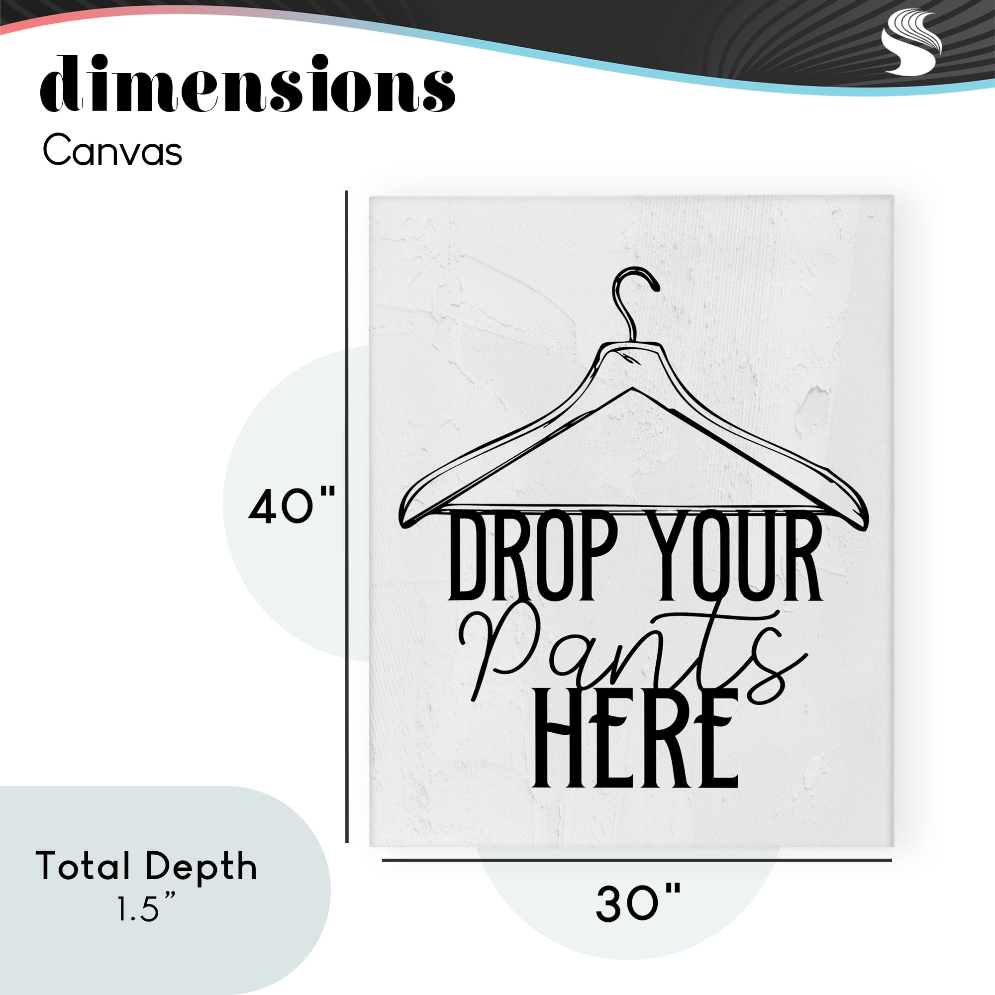 Drop Pants Here with Hanger Canvas Wall Art, design by Kim Allen