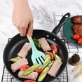 thumbnail image 3 of Farfi Slotted Turner High-temperature Resistant Non-stick Hollow Silicone Spatula Steak Frying Spatula Kitchen Gadget (Dark Gray), 3 of 13