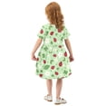 thumbnail image 4 of Ladybug Clover Flower Girls Short Sleeve Dress A Line Sun Protection Breathable Comfort Sundress 3T, 4 of 8