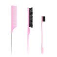 thumbnail image 3 of Juego de peines para peinar el cabello, cepillo para el cabello con cola de rata, cepillo para bordes para cepillar, peinar y alisar el cabello para mujeres (negro) 15 piezas, 3 of 5