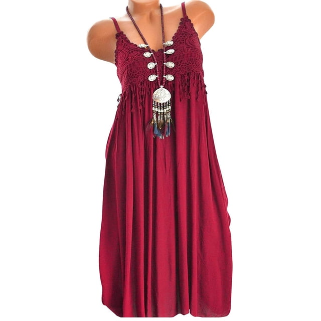 LOVZFMLL Robes Mode Décontractée pour Femmes Robe Sans Manches Unie à Boutons