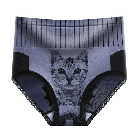 

ZHUASHUM Women High Waist Panties Print Briefs