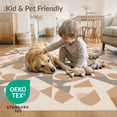 thumbnail image 4 of ODIKA 3'x5' Beige Pink Natural Geometric Washable Area Rug Contemporary Mid Century Interlocking Shapes Tessellated Mosaic for Hallway, Laundry Room, Non-Slip, Flatweave, Easy Care, 4 of 7
