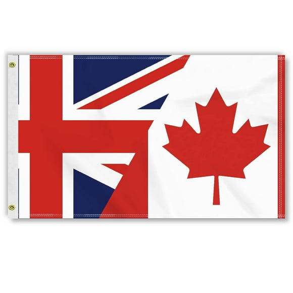 TRAHOO-3×5 FT Canada Britain Flag, Large 100D Canadian British Friendship National Outdoor Banner,UK Doube Side Printing Decor For Patio Garden With Brass Gromment