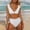 E-164White, variant on Bikini Set For Women Polka Dot Print Deep V Neck Ruffles Comfortable Stylish Two Piece Swimsuit Swimwear For Pool Beach,White,L