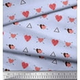 thumbnail image 2 of Soimoi Blue polyester Crepe Fabric Triangle & Arrow Heart Print Fabric by Yard 42 Inch Wide, 2 of 5