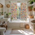 thumbnail image 4 of Boho Beige Flowers Kitchen Curtains 63 Inch Length, Spring Abstract Watercolor Floral Leaf Tiers Curtains for Living Room Berdoom Bathroom, Light Filtering Drapes Window Treatment 2 Panels 42"Wx63"L, 4 of 8