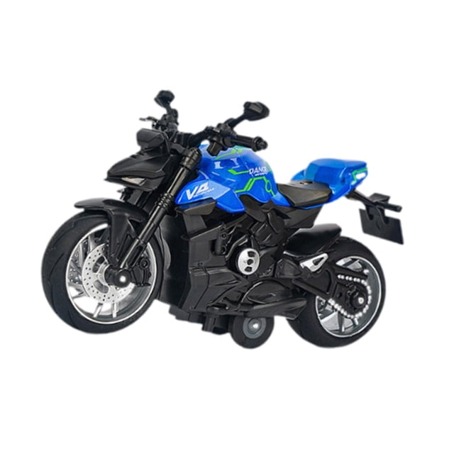 Juguete de motocicleta para niños, colección de juguetes de moto extraíble, aleación, resistente, simulación de modelo de motocicleta para regalos de Azul