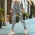 thumbnail image 4 of Renewold Cow Print Black White Yoga Leggings for Women Yoga Pants with Pockets Athletic Tights Soft Basic Pants Casual Active Yoga Leggings for Workout Sports Disco Party, S, 4 of 8