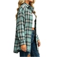 thumbnail image 6 of Enjoytime Womens Button Down Shirt Plaid Collared Long Sleeve Tops Fall Fashion Business Casual Blouses, 6 of 7