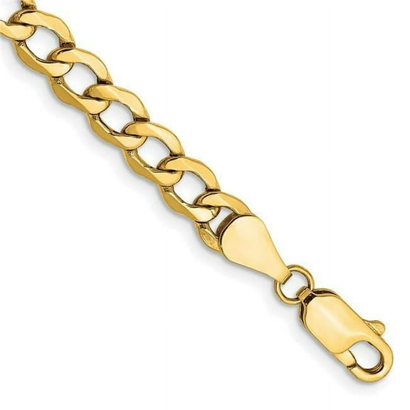 Primal Gold 10 Karat Yellow Gold 5.25mm Semi-Solid Curb Link Chain
