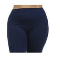 thumbnail image 3 of K-Cliffs Women's Plus One Size Solid Color Seamless Fleece Lined Legging, Navy, 3 of 5
