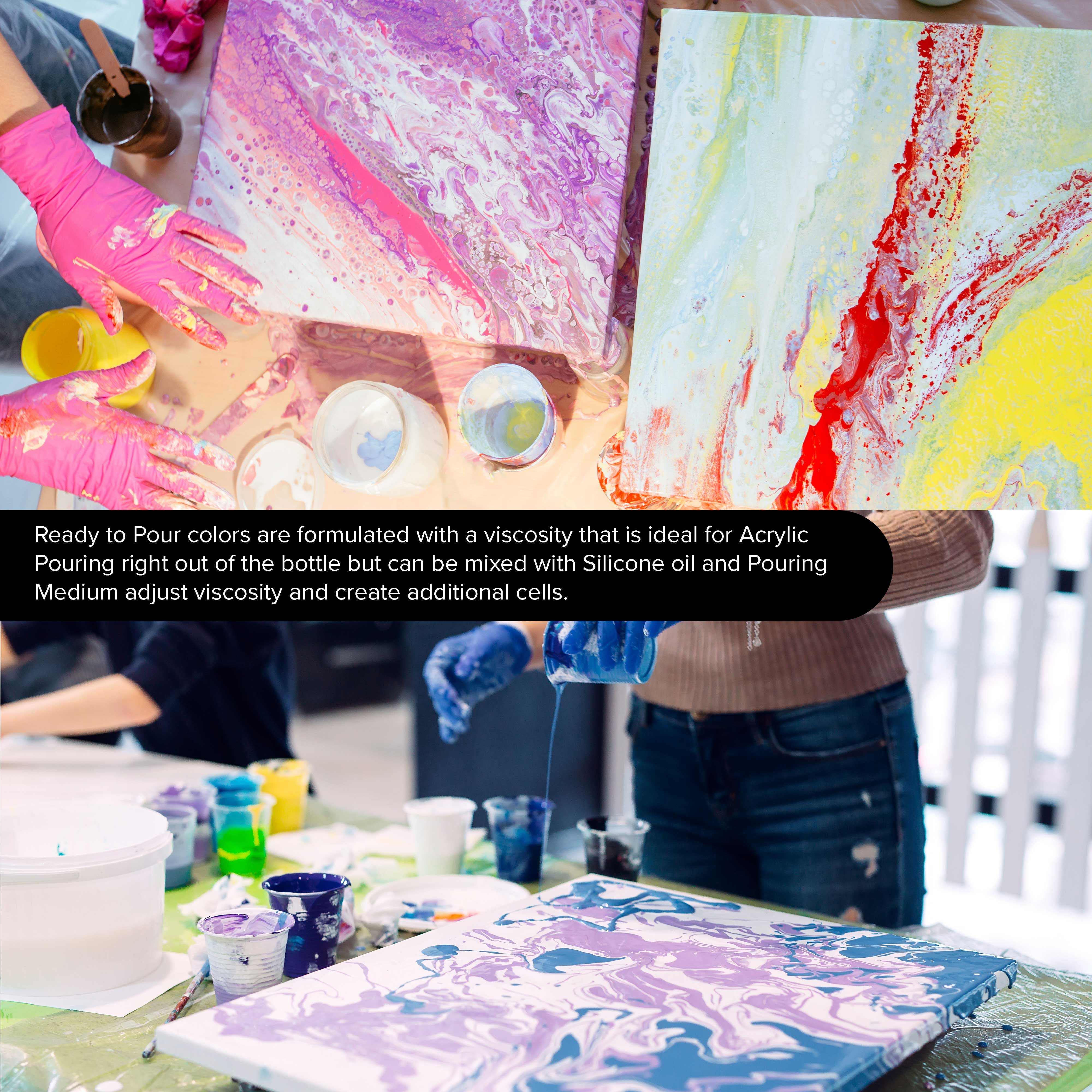 Pouring Masters Magic Aqua/Violet Iridescent Special Effects Pouring Paint - Half Gallon Bottle - Acrylic Ready to Pour Pre-Mixed Water Based for Canvas, Wood, Paper, Crafts, Tile, Rocks and More