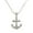 Necklace-Clear, variant on Anchor Pendant Necklace or Earring Clear Rhinestone Crystal Rhodium Plated 17 Inch Snake Chain E0783-CR