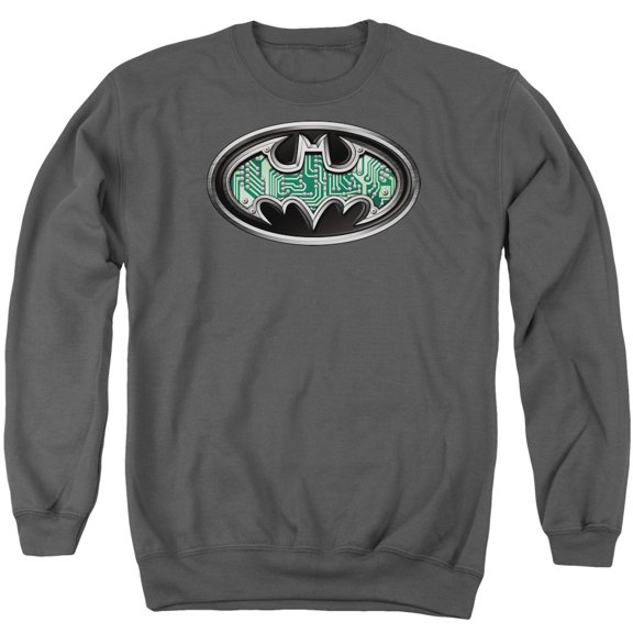 Batman Circuitry Shield Adult Crewneck Sweatshirt Charcoal