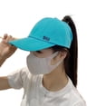 thumbnail image 2 of Dujiujun Women Baseball Hat Long Brim Face Protection Letter Embroidery Empty Top Fasten Tape Sunscreen Adjustable Solid Color Sports Peaked Hat Headwear, 2 of 7