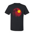 thumbnail image 2 of Wild Bobby, Silhouette Red Moon, Streetwear, Men Graphic Tees, Black, Small, 2 of 3