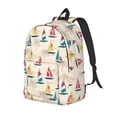 thumbnail image 1 of Easygdp Reto Marine Nautical for Durable Canvas Laptop Backpack - Adjustable Shoulder Strap, Large Capacity, Fits 15-17in Laptops, for School, Work, Travel-Small, 1 of 5