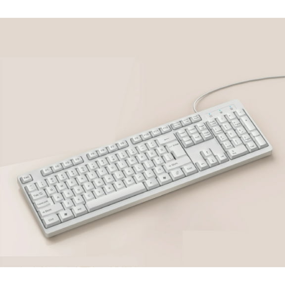 AAY Computer keyboards,Wired Quiet USB Keyboard - 14.45x4.76x0.70 Inches - Compact Design with Number Pad - White - US English