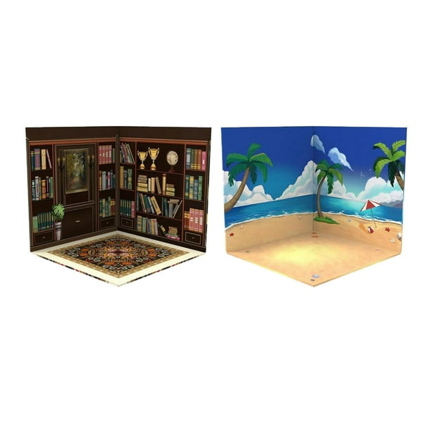 2 piezas de dioramas para figuras de acción a escala 1/12, organizador de maquetas y escenarios Playa