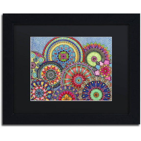 Trademark Fine Art "Mandala Parade" Canvas Art by Hello Angel, Black Matte, Black Frame