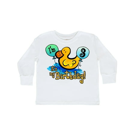 

Inktastic Ducky 3rd Birthday Gift Toddler Boy or Toddler Girl Long Sleeve T-Shirt