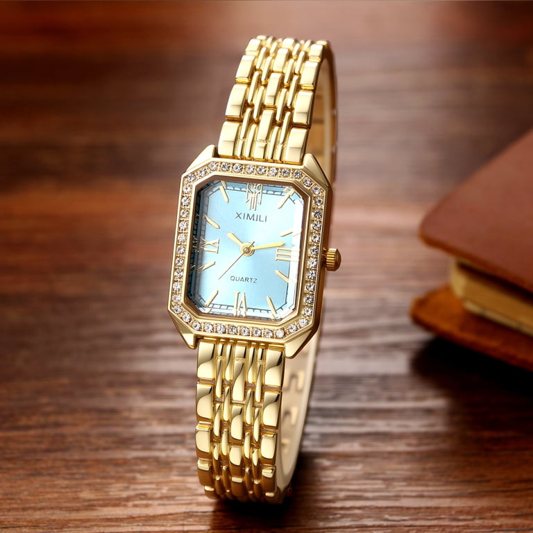 Women\'s Square Bracelet Watch Stainless Steel Strap Analog Quartz Elegant Wrist Amazon.com: Avaner Women main image 3