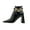 Black, variant on Rye Squared-off Pointed Toe Short Bootie, Red Snake, 12