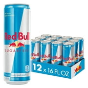 Red Bull Sugar Free Energy Drink, 16 fl oz, Pack of 12 Cans