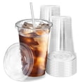 thumbnail image 2 of Juego de 50 vasos de plástico de 12 o 16 oz con tapa, vasos desechables para café helado, batidos, bebidas frías, suministros para fiestas de cumpleaños, 2 of 5