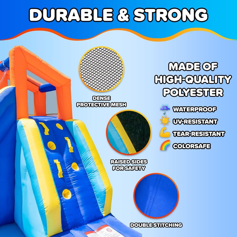 Sportspower Big Wave II Inflatable Water Slide, Climbing Wall Sportspower Big Wave II Inflatable Water Slide, Climbing Wall