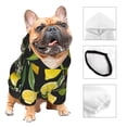thumbnail image 3 of Fotbe Lemon Fruits Flowers Leaves Print Small Dog Sweater Hoodies Pet Grey Hooded Soft Fleece Sweatshirts with Pocket Fall Winter Puppy Cat Sweaters Warm Clothes-X-Large, 3 of 7