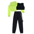 thumbnail image 4 of DPOIS Kids Girls 3 Pieces Hip Hop Dance Modern Jazz Team Performance Costume Mint Green 14, 4 of 7