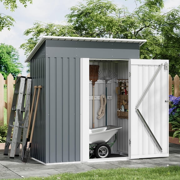 5x3FT Weatherproof Lockable Metal Backyard Tool Storage Shed