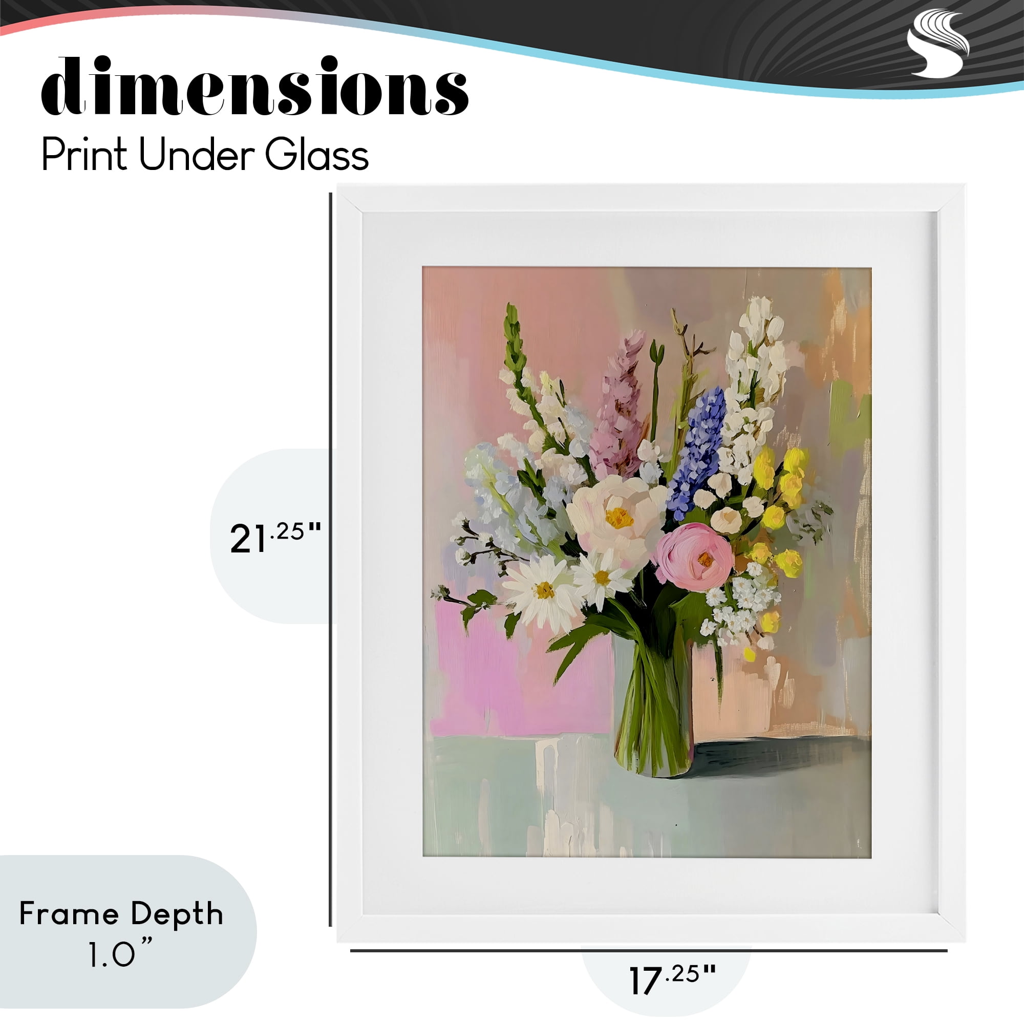 Stupell Industries Glass Vase with Spring Blooms White Framed Print Under Glass, design by The Prints Vibe