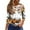 White, variant on WTOBBY Women's 3/4 Sleeve Bat and Pumpkin Print Round Neck Casual T-Shirt Top Halloween Themed Fashion Tee for Autumn Holiday Celebration,Ginger L