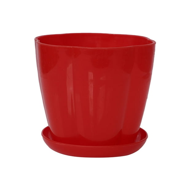 Unique Bargains Red Home Office Decor Patio Garden Plastic Tray Floral